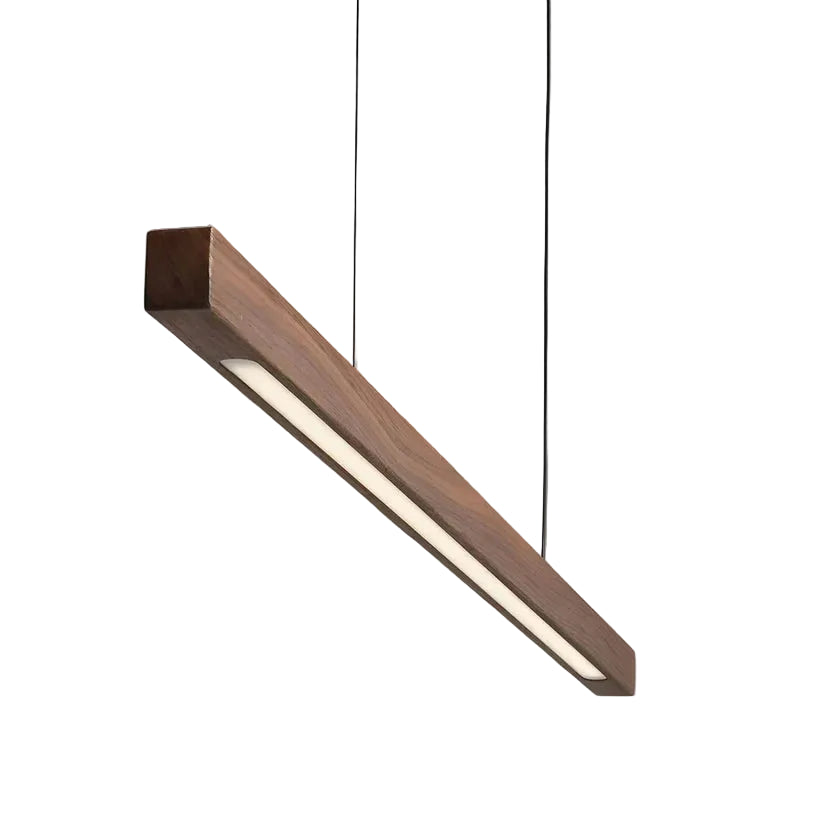 Lineare Pendelleuchte aus Holz