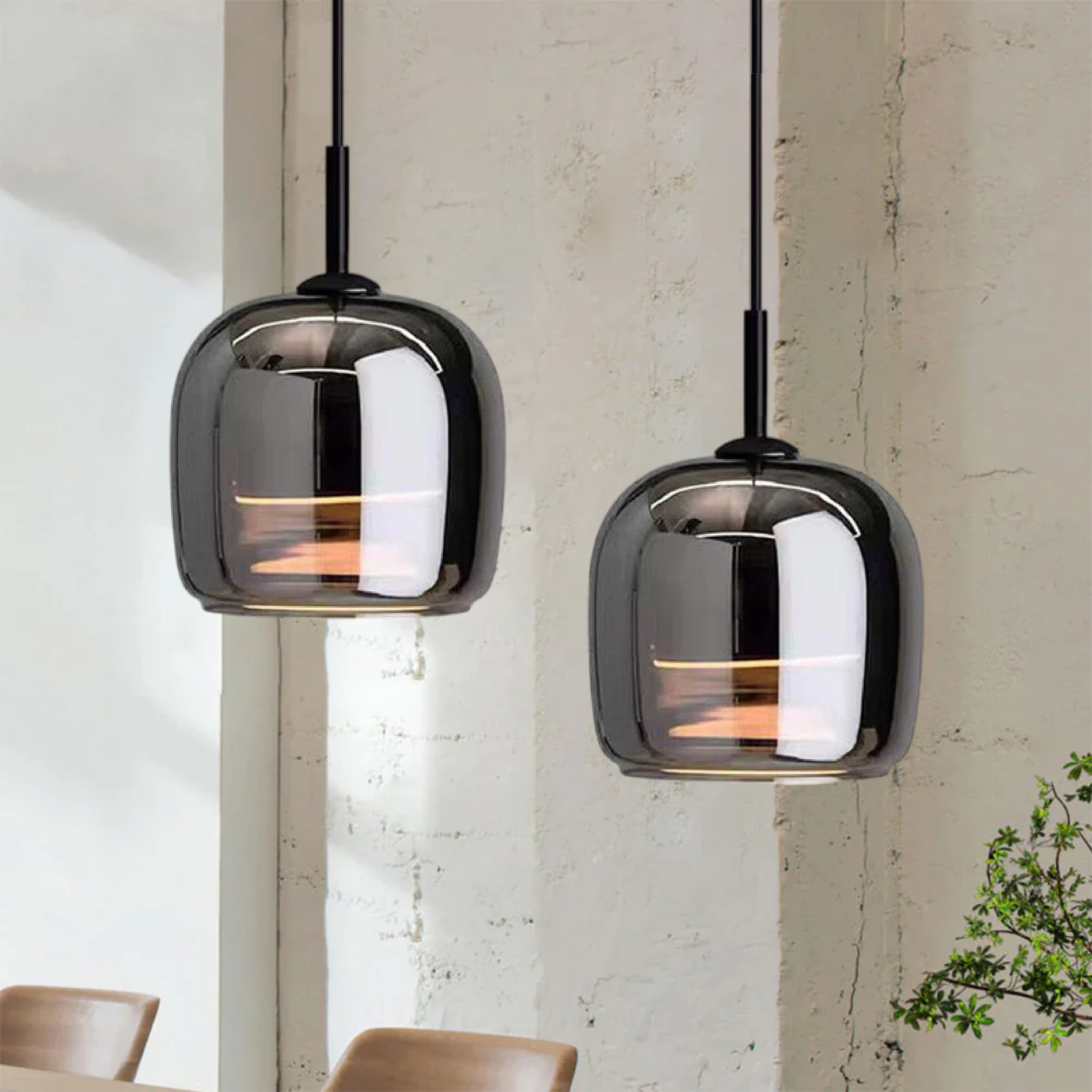 Rauchglas Kapsel Pendelleuchte