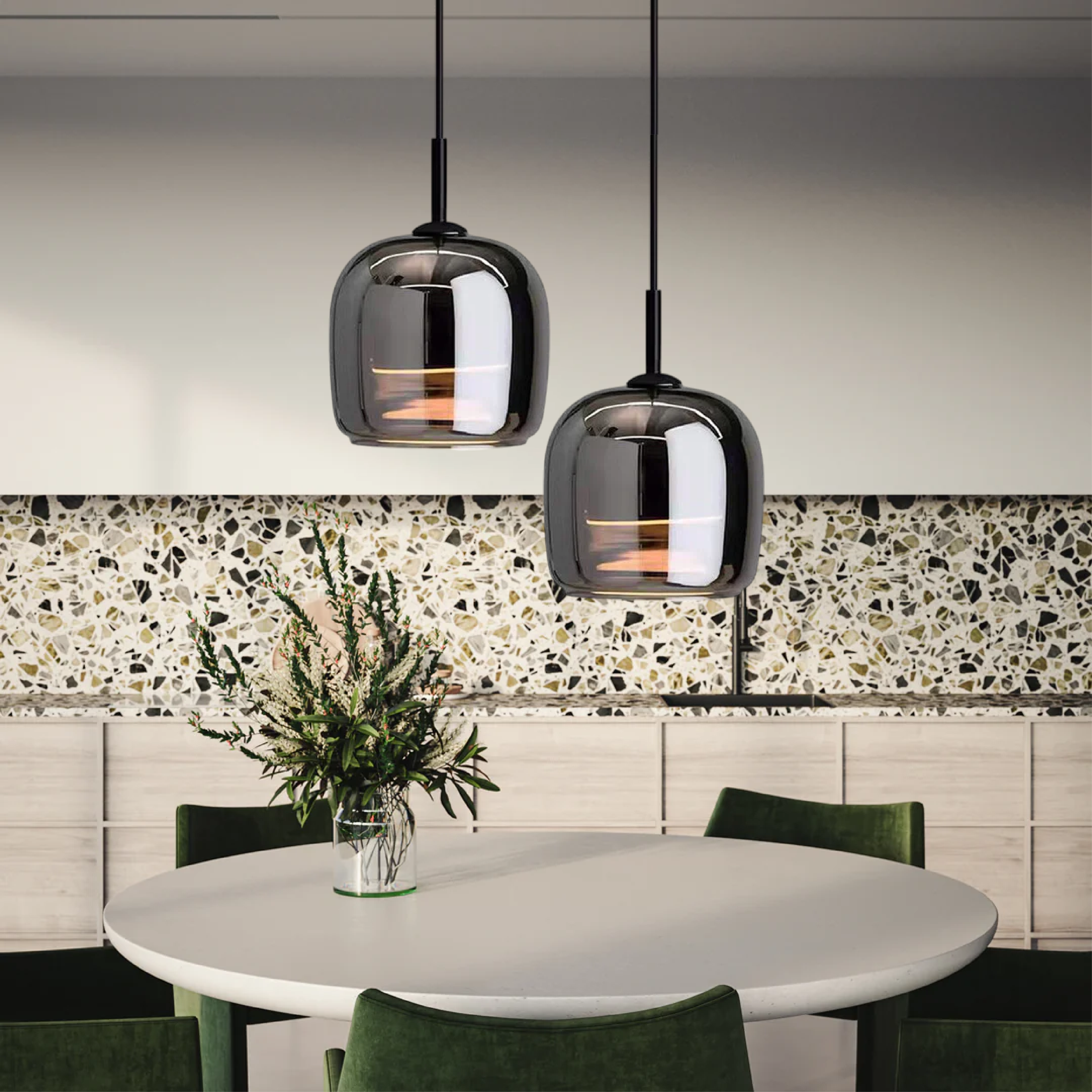 Rauchglas Kapsel Pendelleuchte