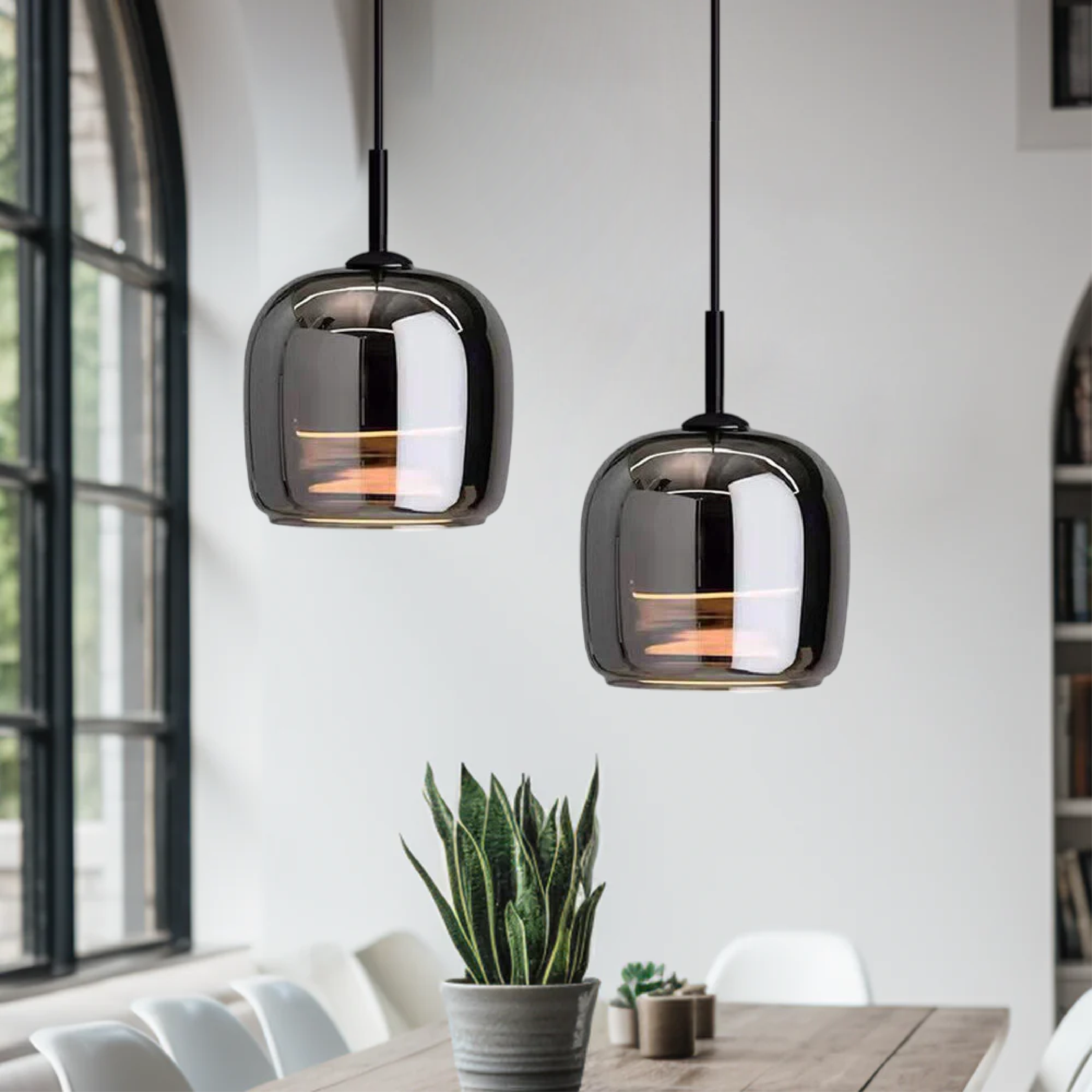 Rauchglas Kapsel Pendelleuchte