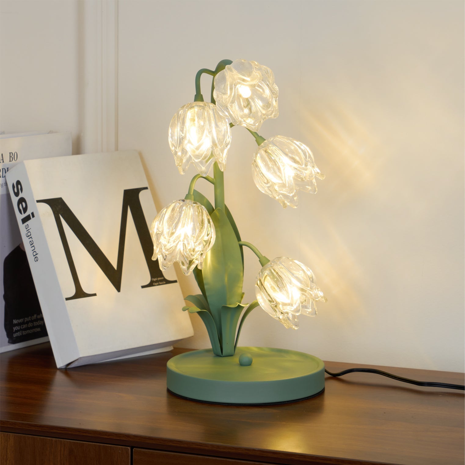 Blühende Blumen Tischlampe