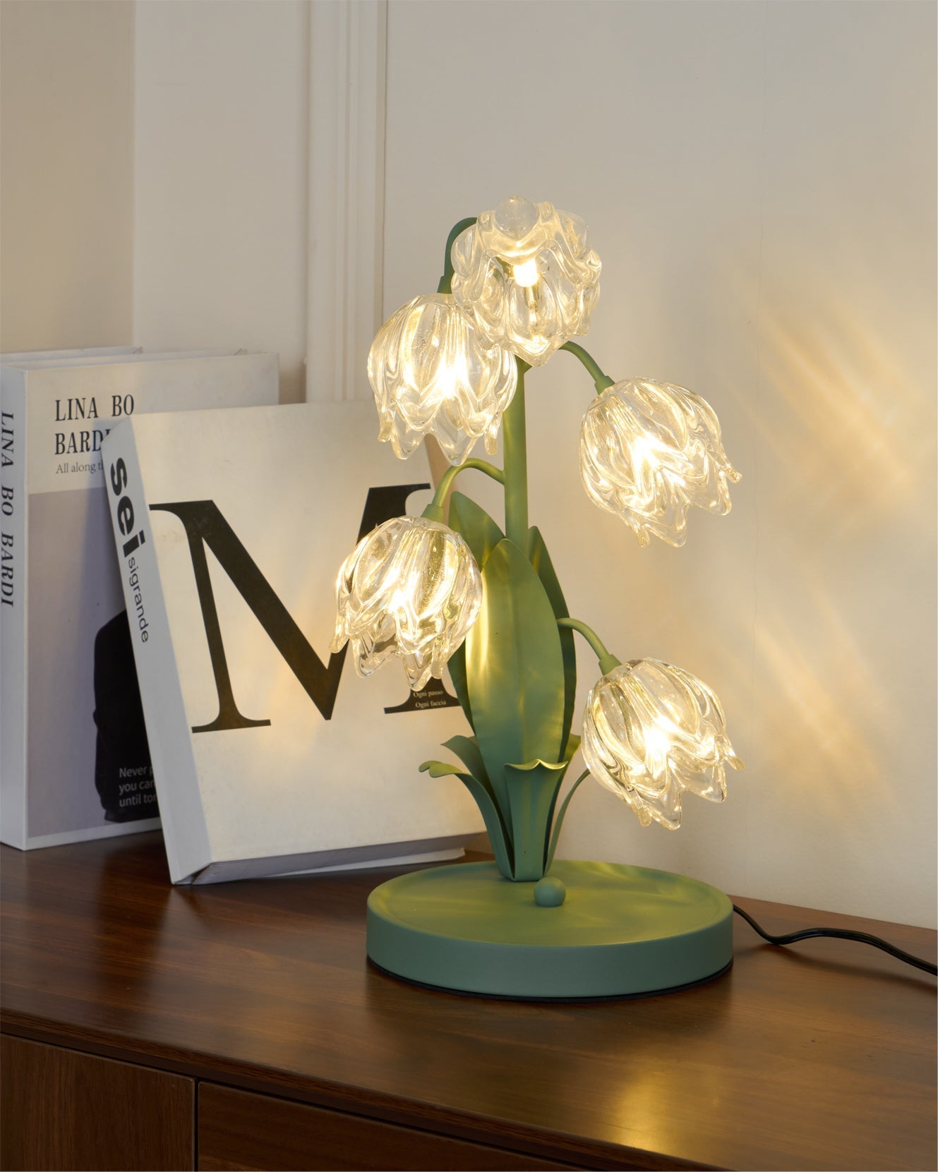 Blühende Blumen Tischlampe