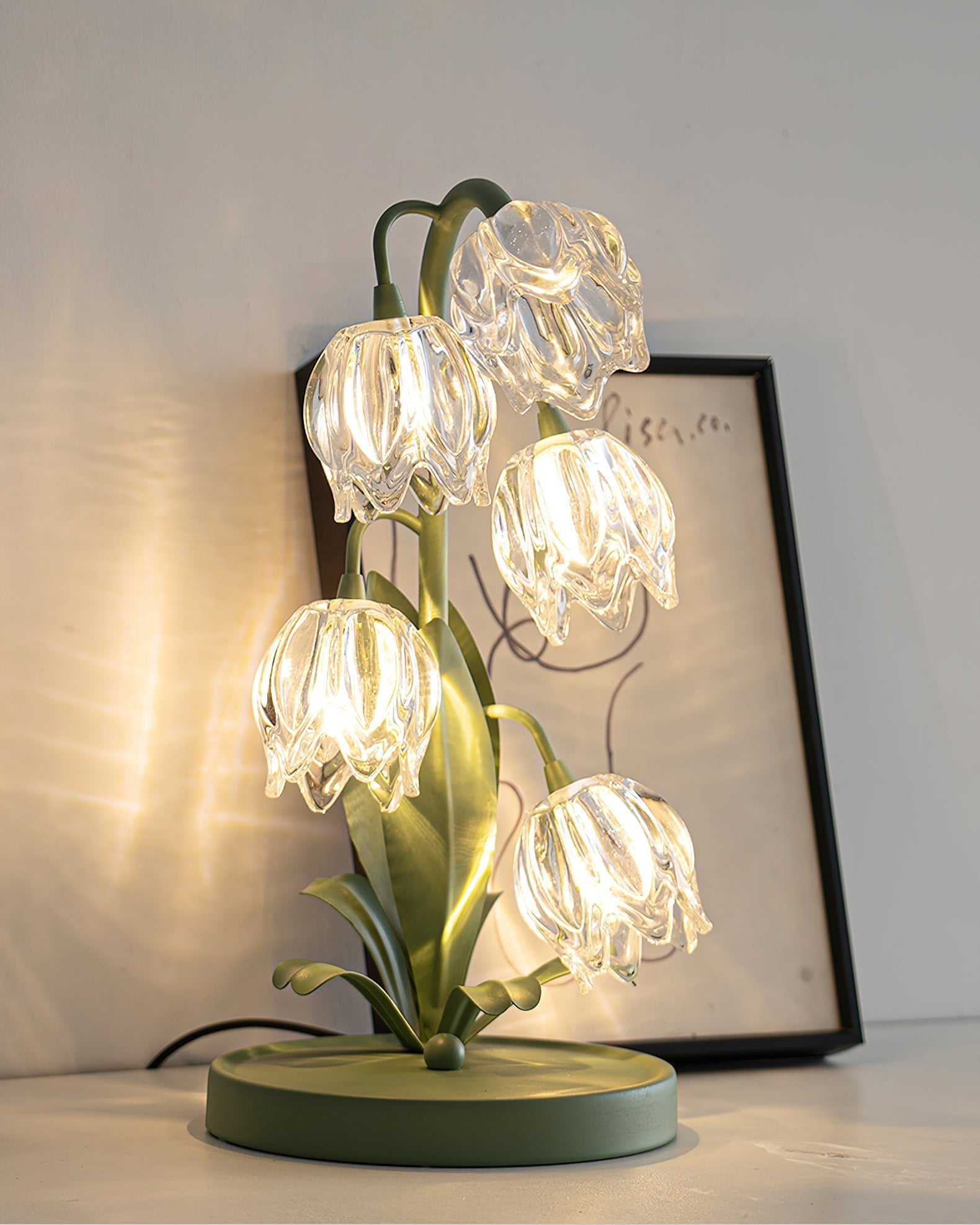 Blühende Blumen Tischlampe