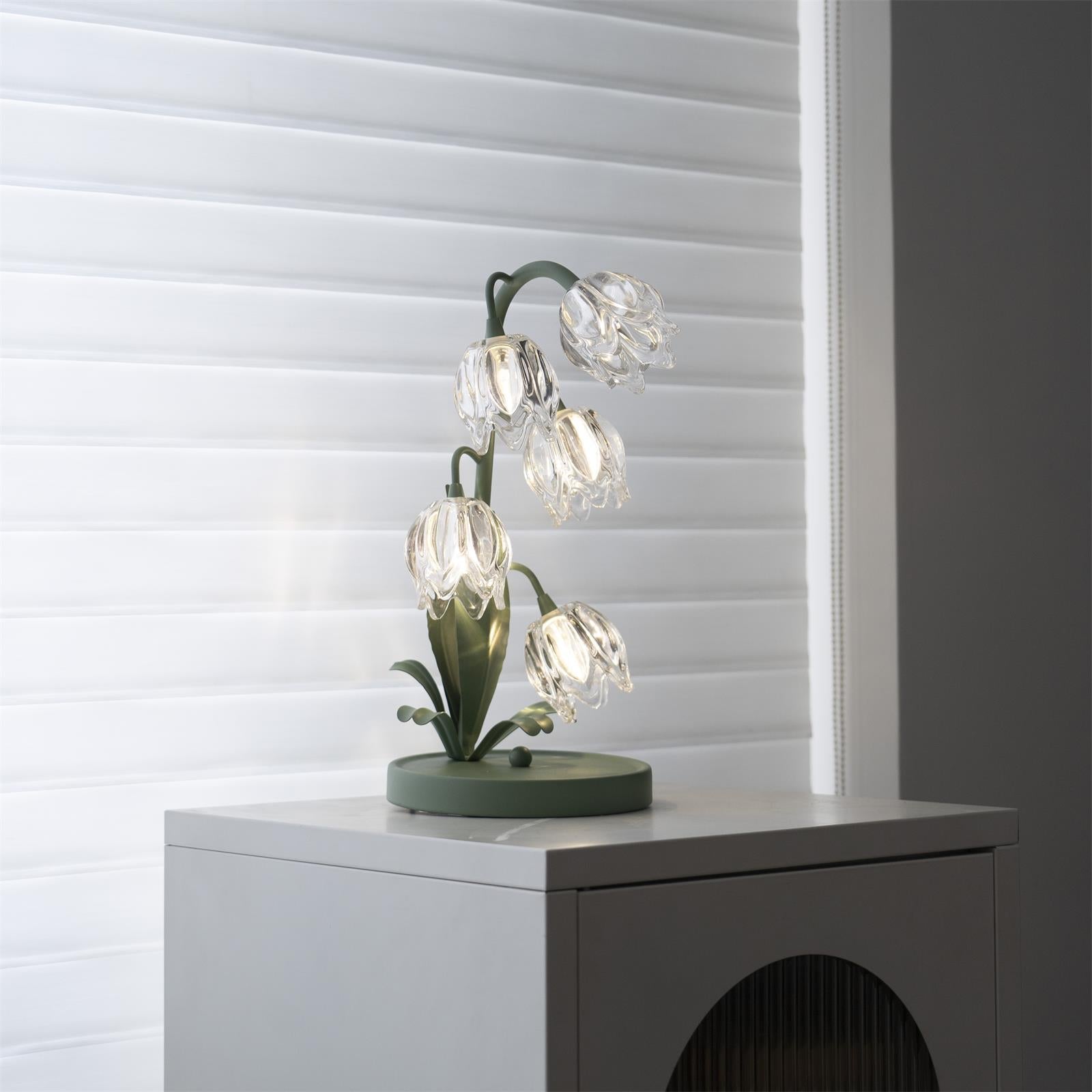 Blühende Blumen Tischlampe