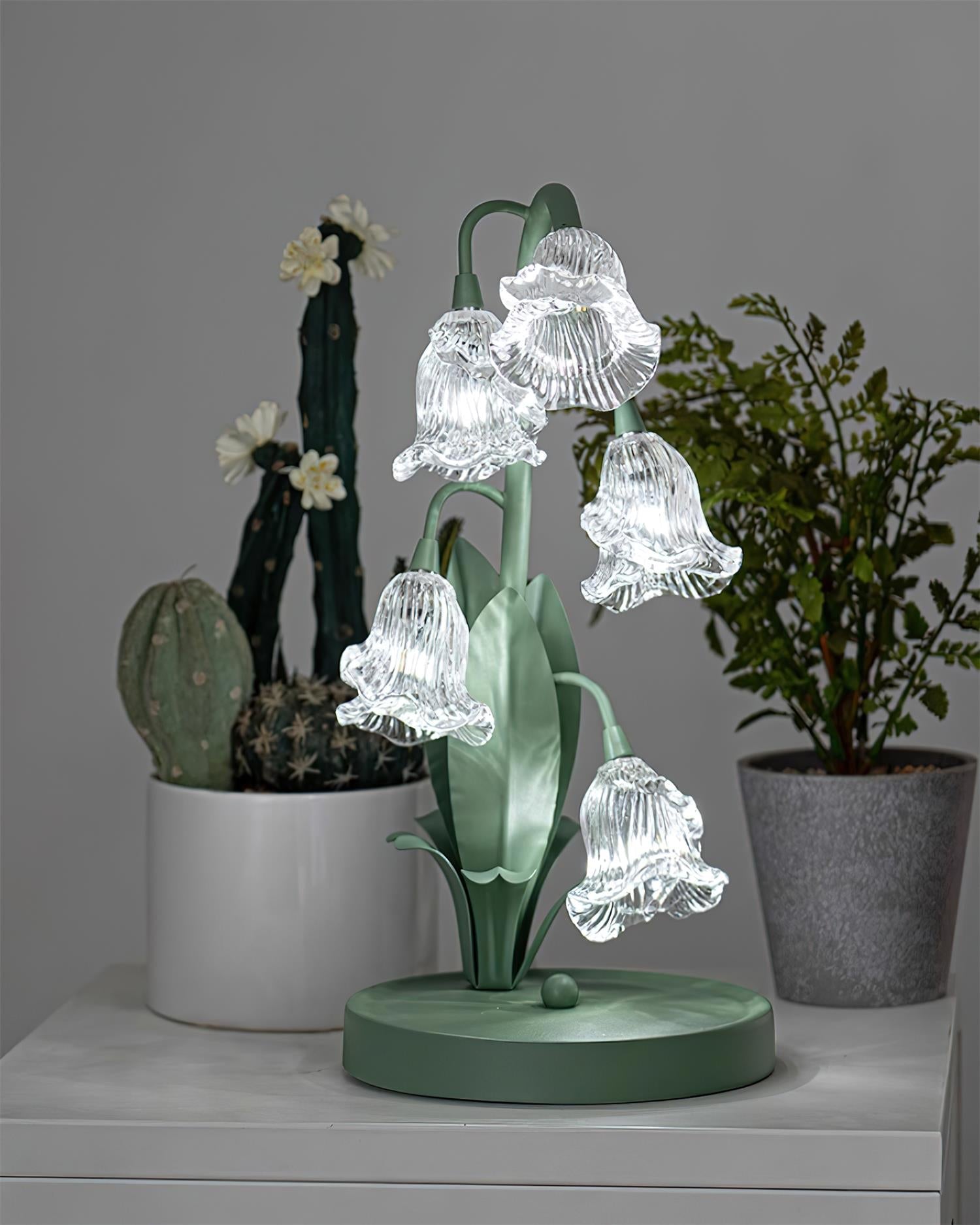 Blühende Blumen Tischlampe