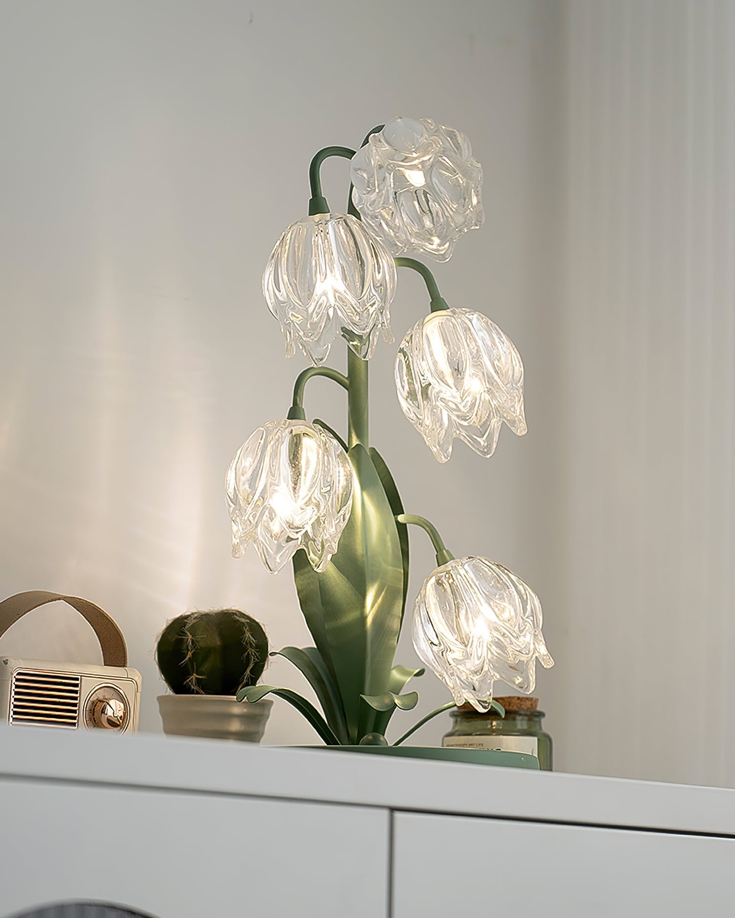Blühende Blumen Tischlampe