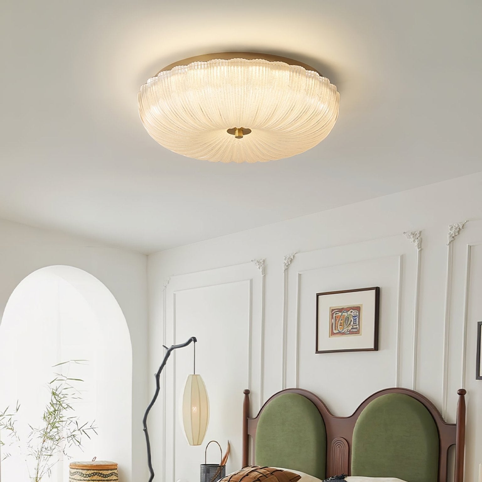 Wellmusterte Runde Deckenlampe