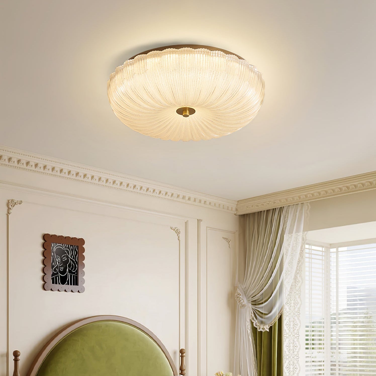 Wellmusterte Runde Deckenlampe