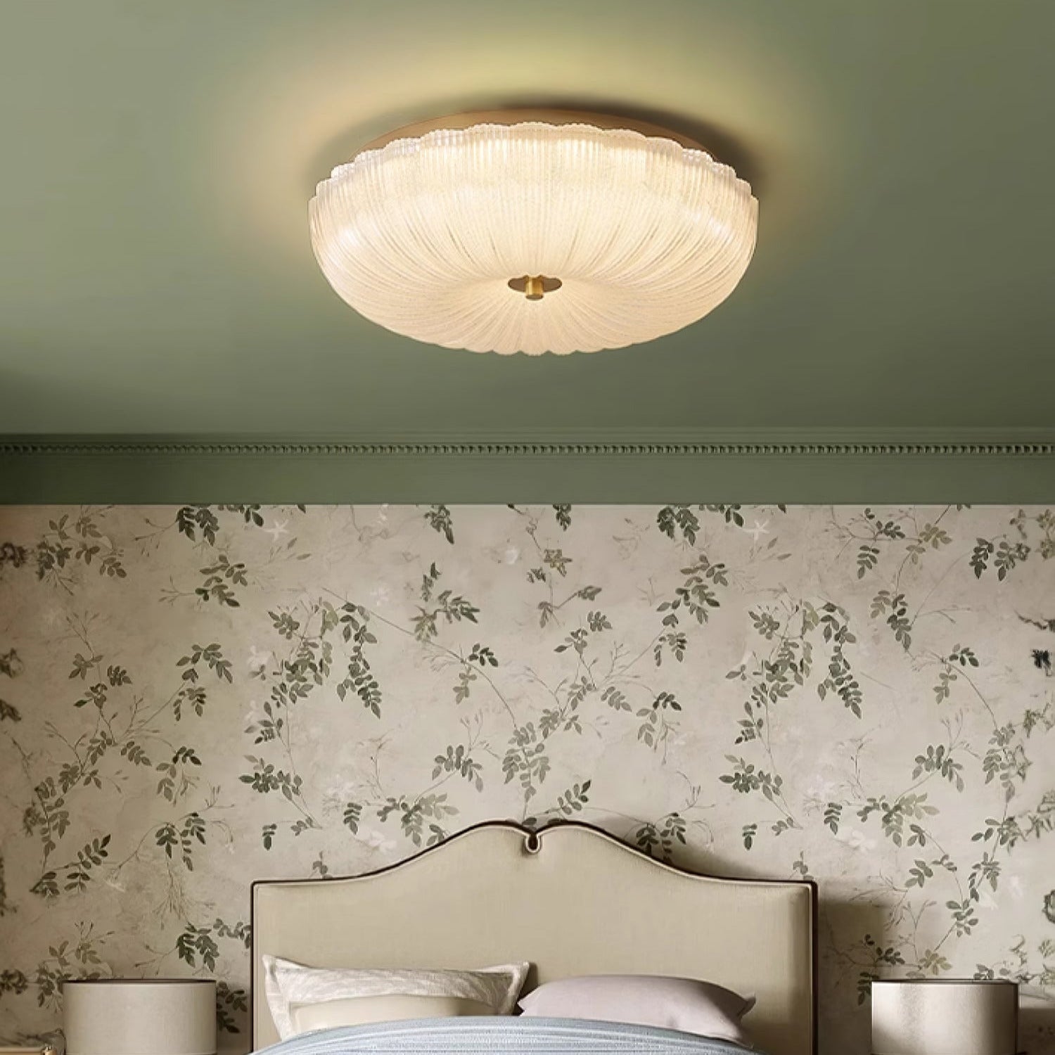 Wellmusterte Runde Deckenlampe