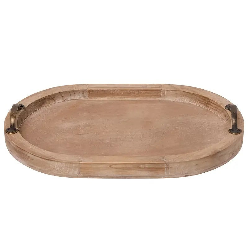 Ovales Tablett mit Griffen