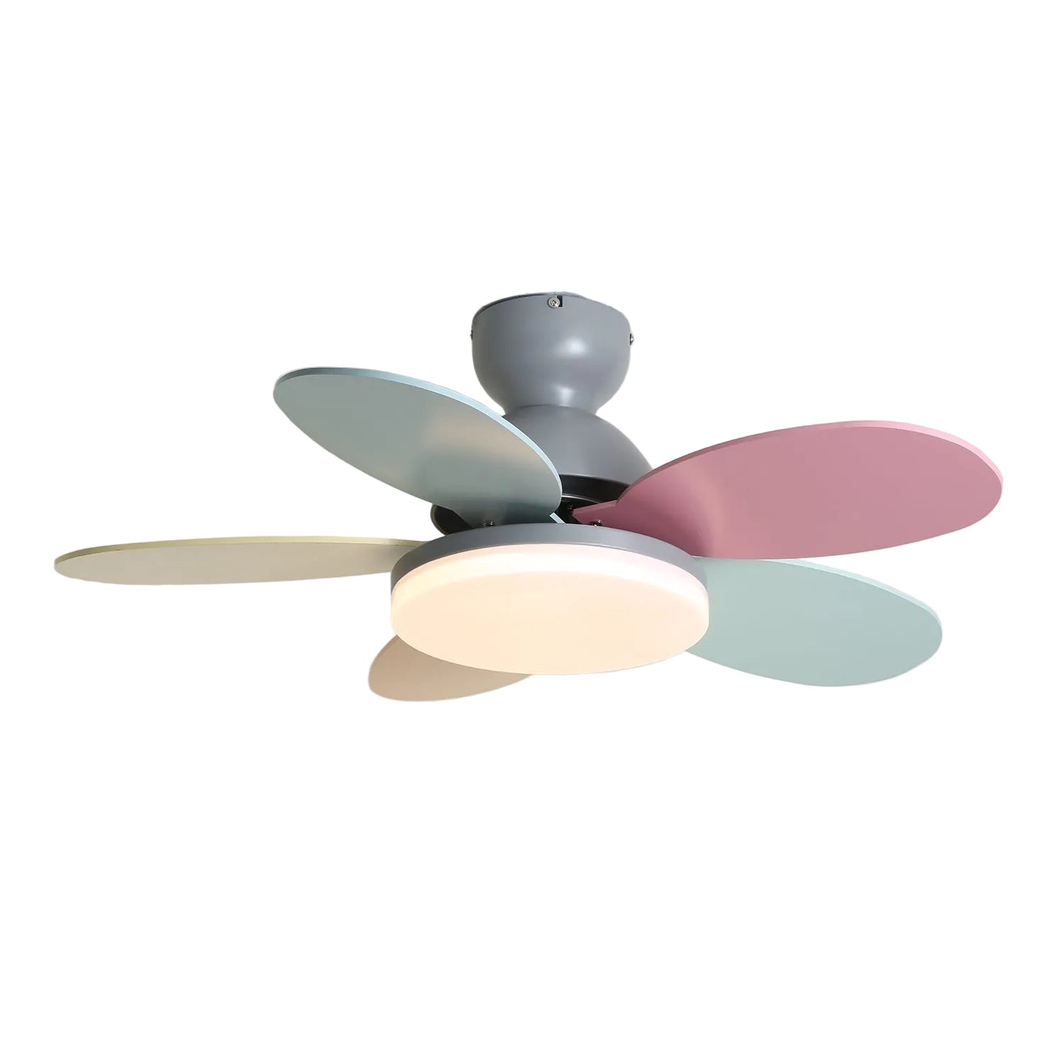 LED Deckenventilator mit blütenblattförmigen Flügeln