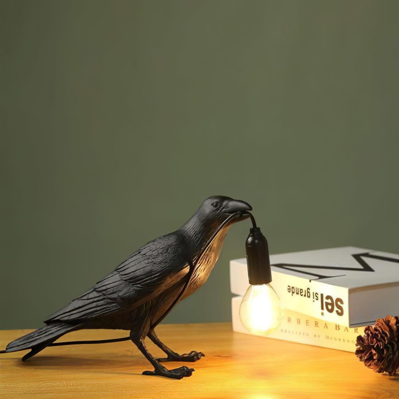 Mitternachtskrähe Lampe | Skulpturaler Akzent