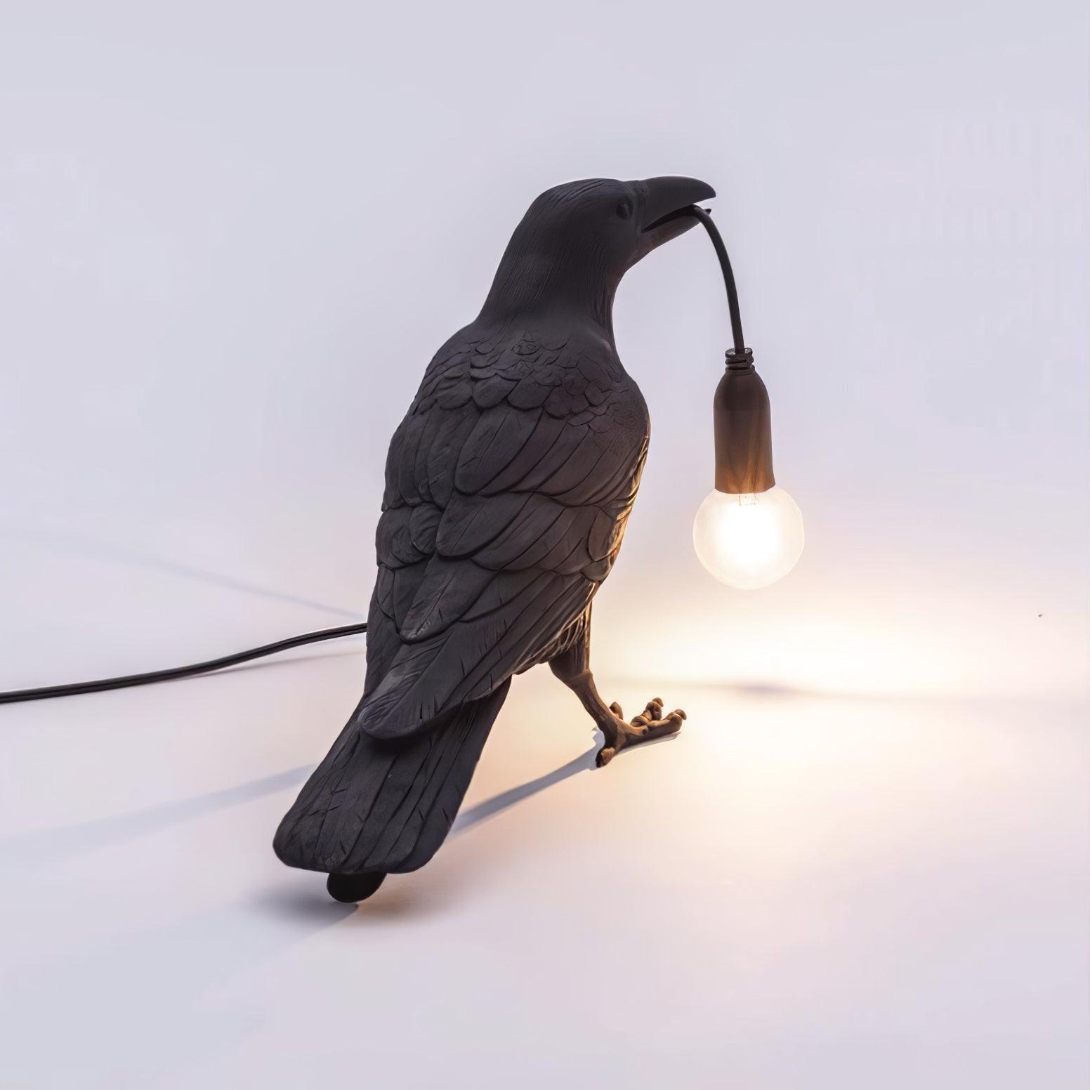 Mitternachtskrähe Lampe | Skulpturaler Akzent
