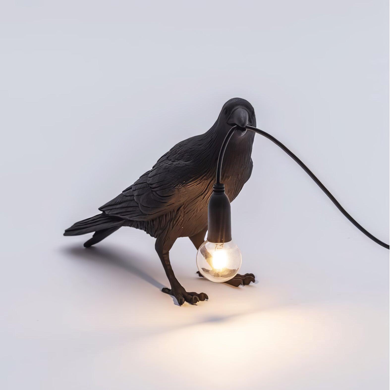 Mitternachtskrähe Lampe | Skulpturaler Akzent