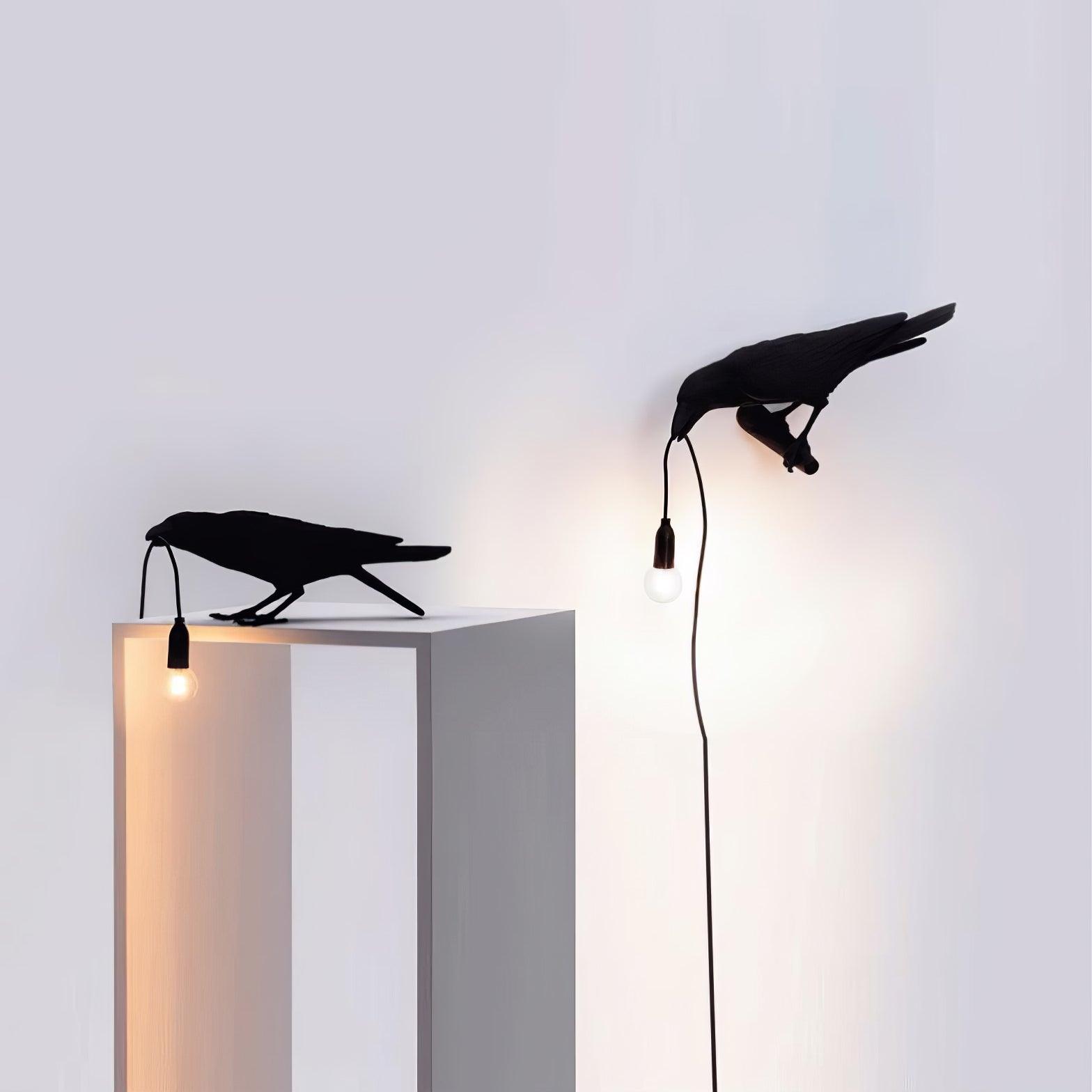 Mitternachtskrähe Lampe | Skulpturaler Akzent
