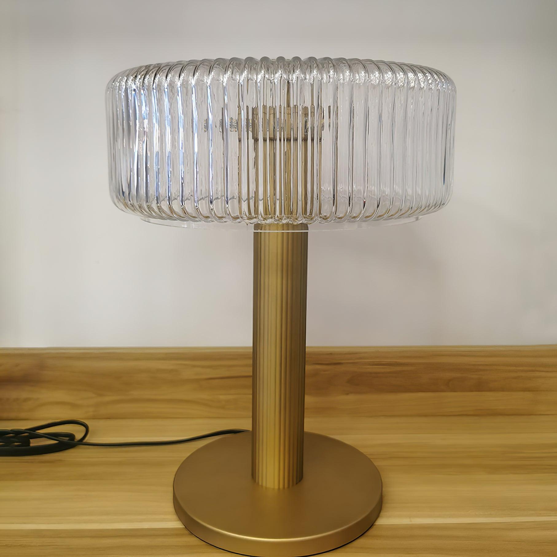 Rippenglas Karussell Tischlampe