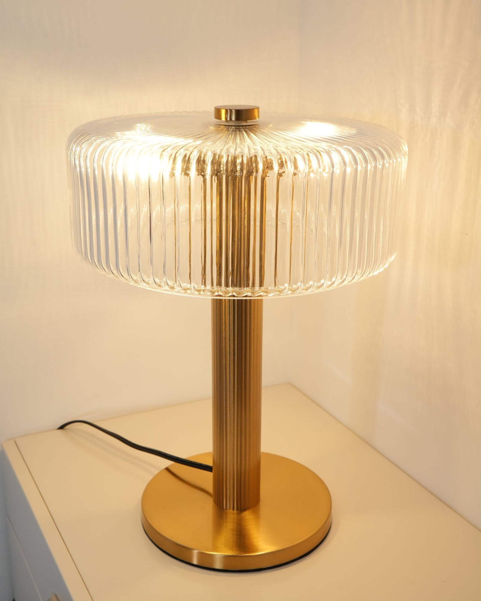 Rippenglas Karussell Tischlampe