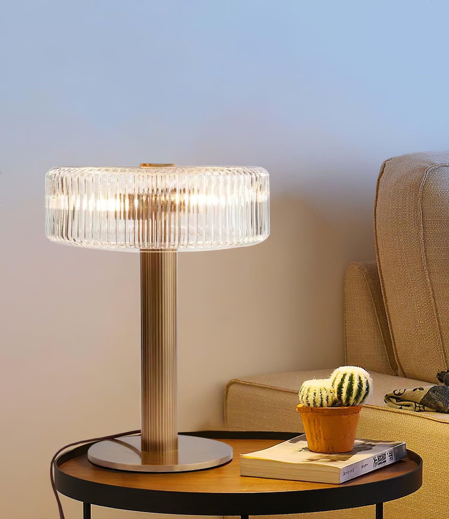 Rippenglas Karussell Tischlampe