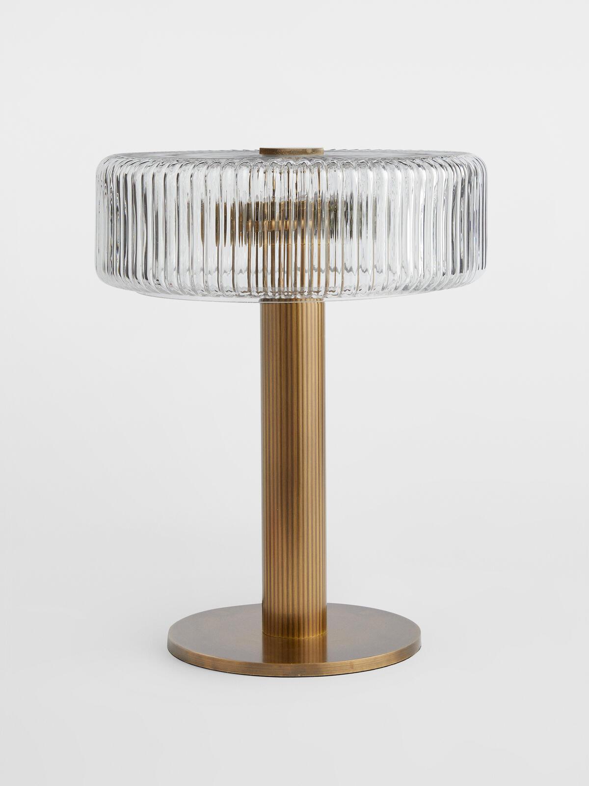 Rippenglas Karussell Tischlampe