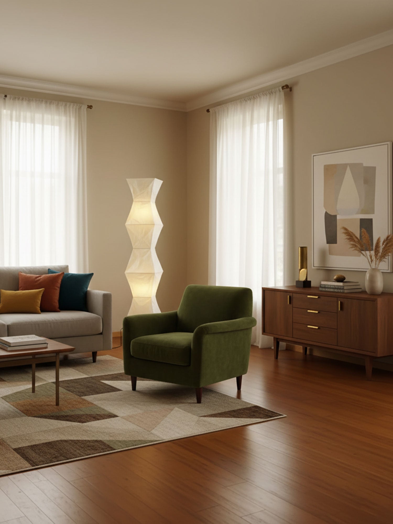 Reispapier Stehlampe | Wohnzimmer