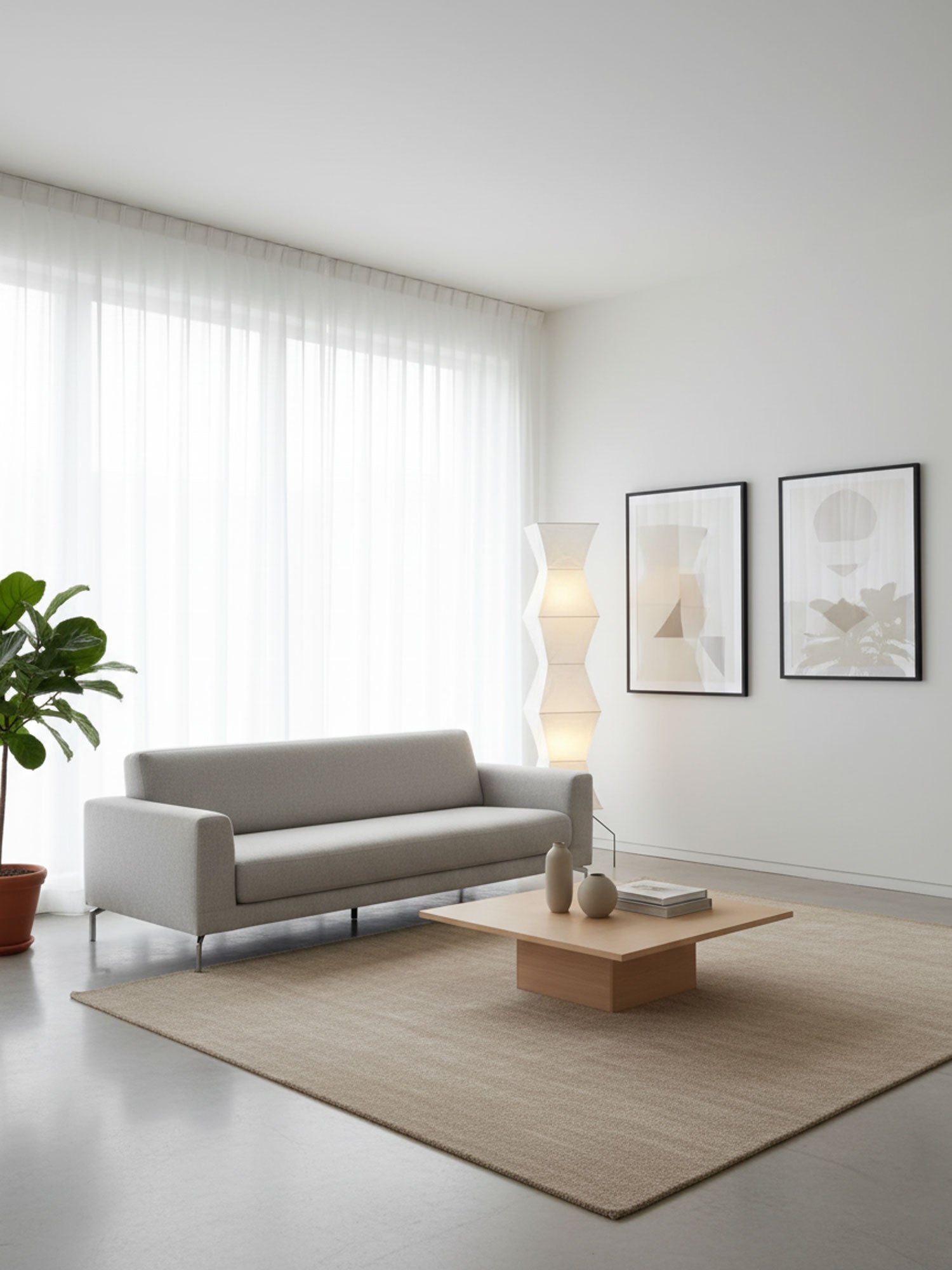 Reispapier Stehlampe | Wohnzimmer