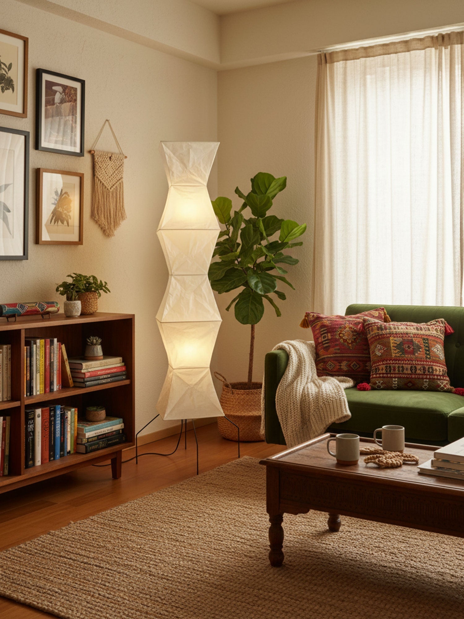 Reispapier Stehlampe | Wohnzimmer