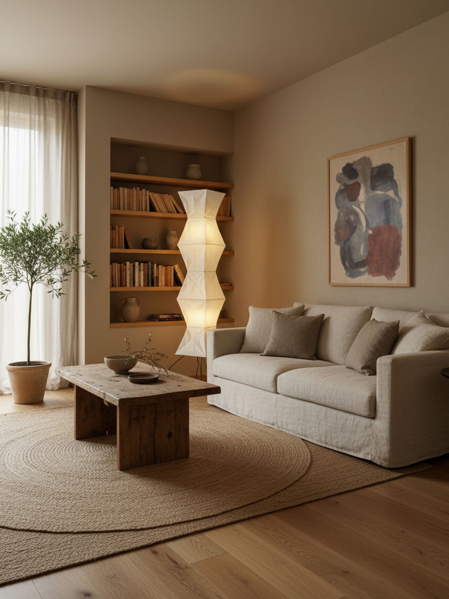 Reispapier Stehlampe | Wohnzimmer