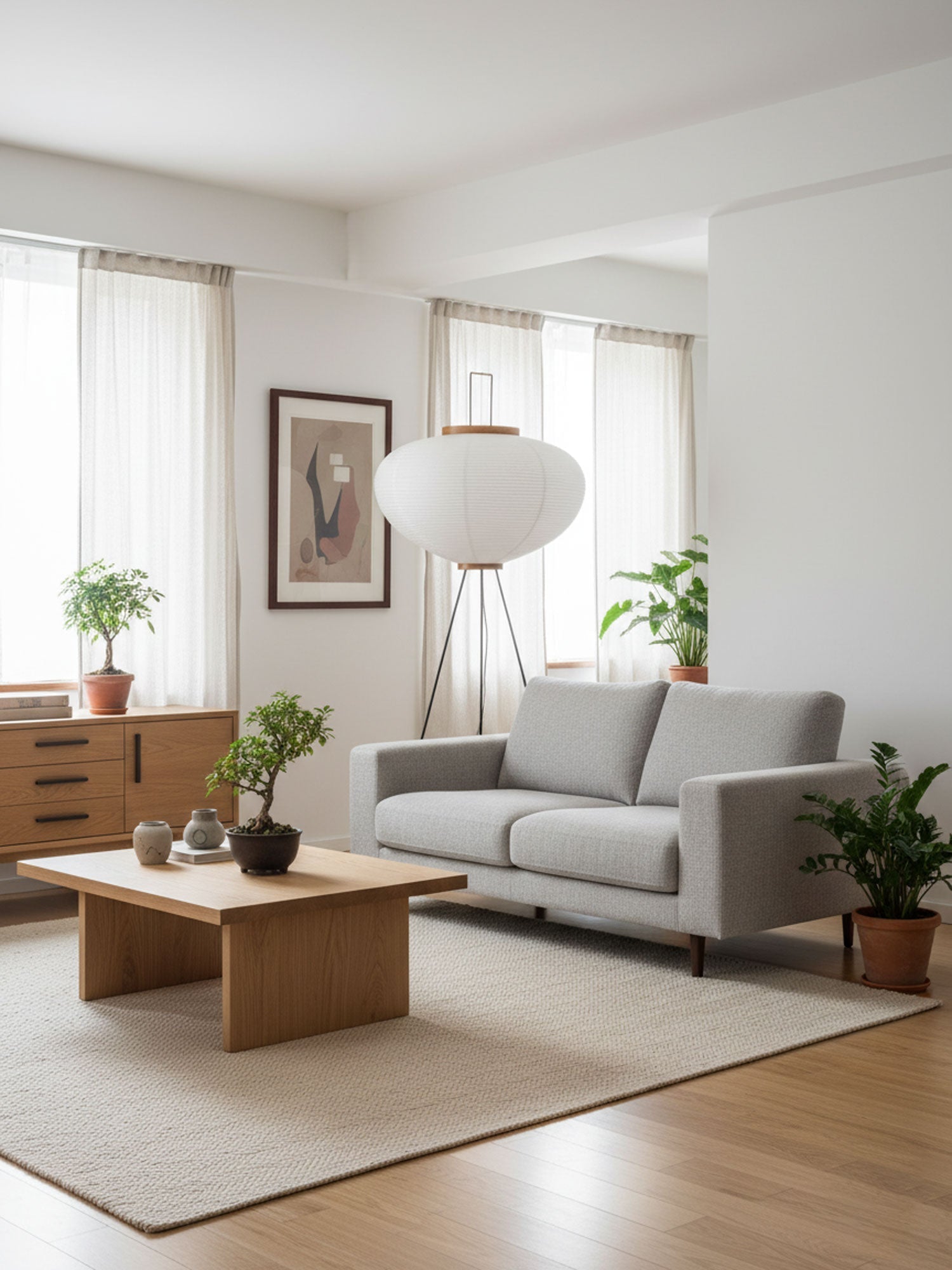 Reispapier Stehlampe | Wohnzimmer