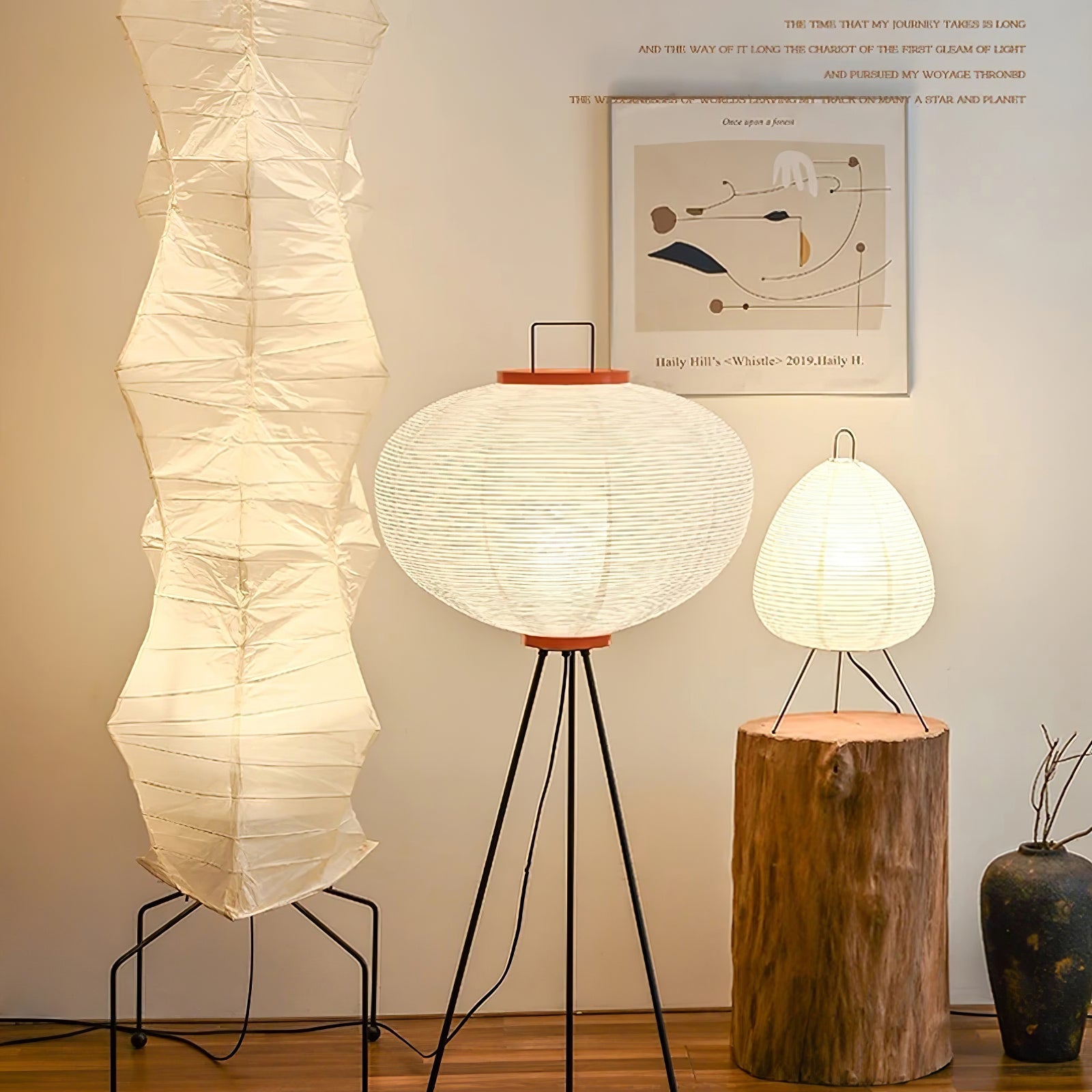 Reispapier Stehlampe | Wohnzimmer