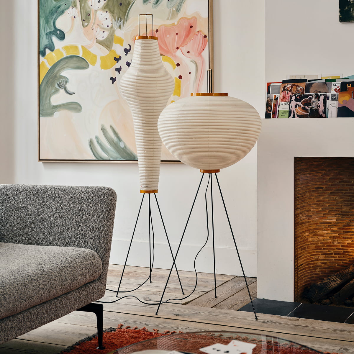 Reispapier Stehlampe | Wohnzimmer