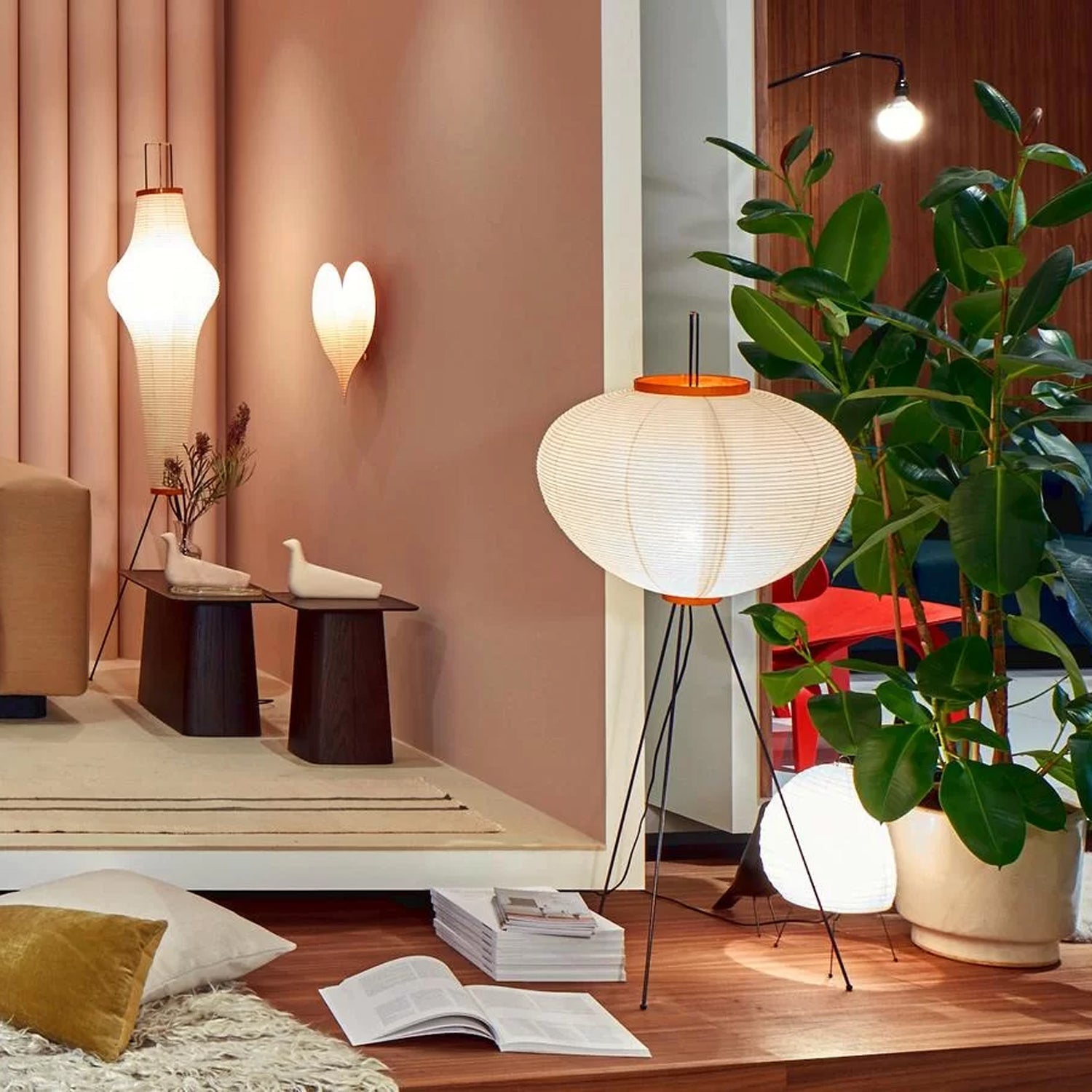 Reispapier Stehlampe | Wohnzimmer