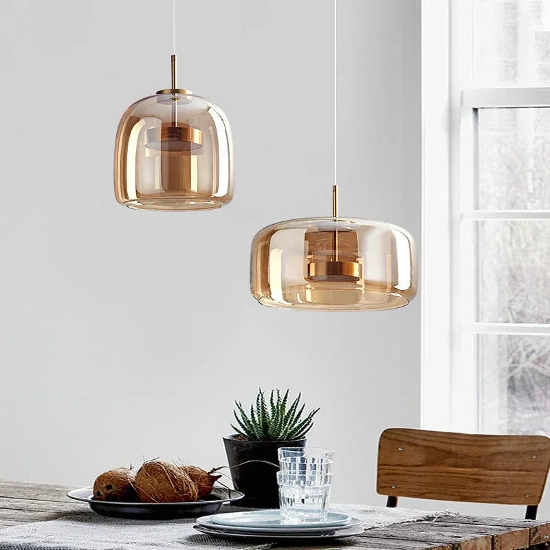 Glas LED Pendelleuchte