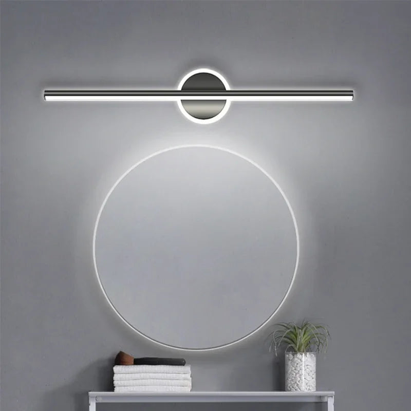 LED Wandleuchte in Linienform mit runder Basis
