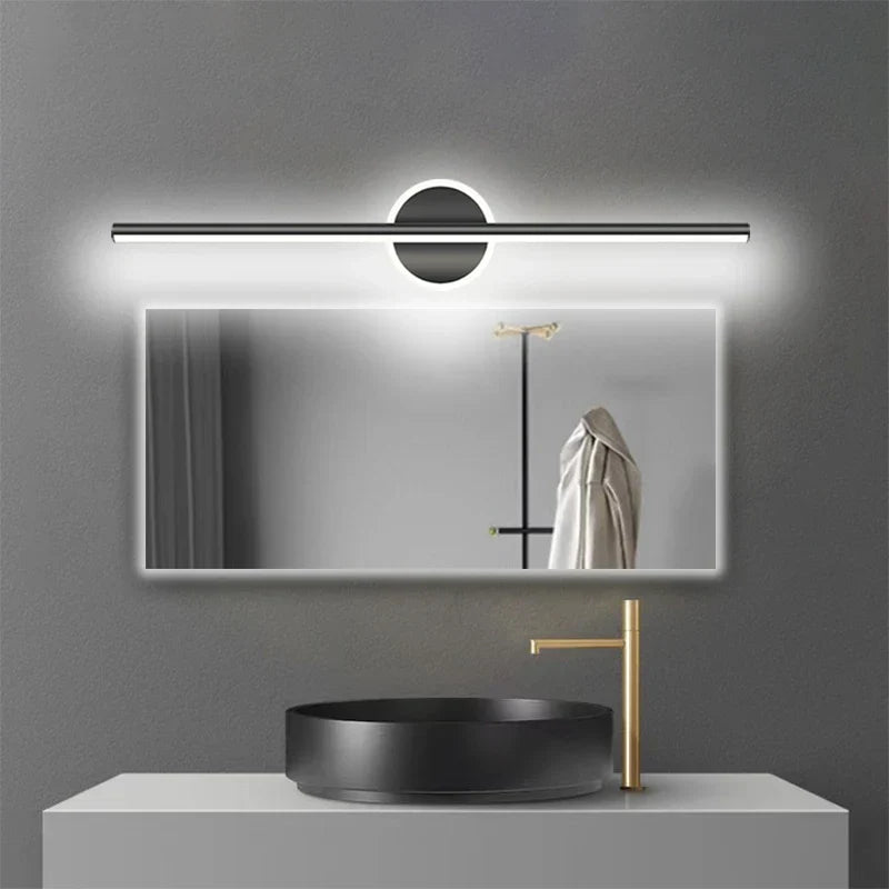 LED Wandleuchte in Linienform mit runder Basis