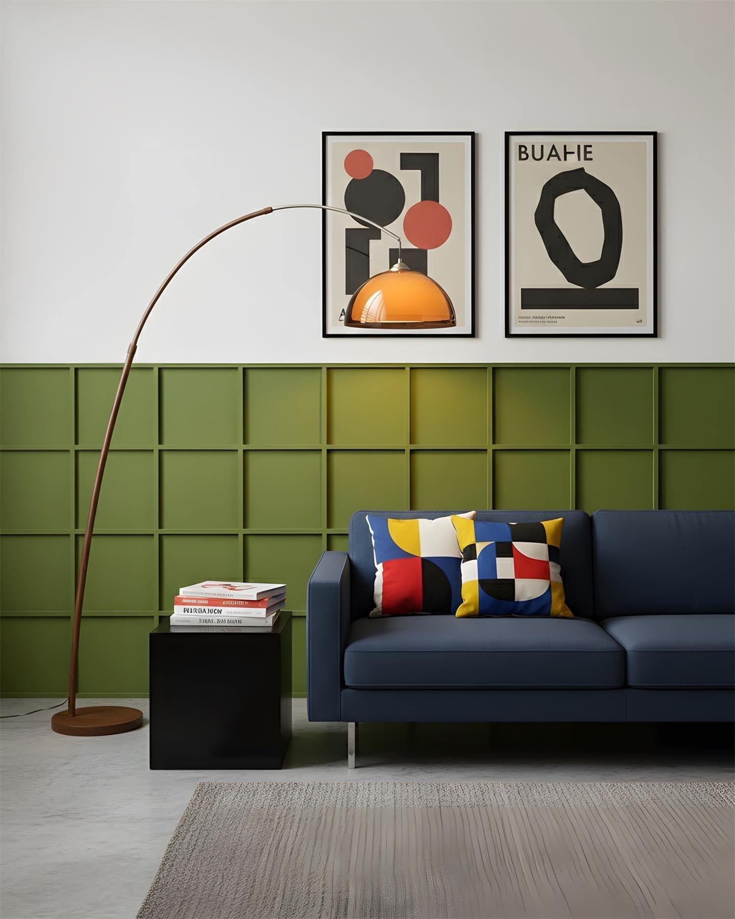 Bogen Stehlampe mit Kuppelschirm