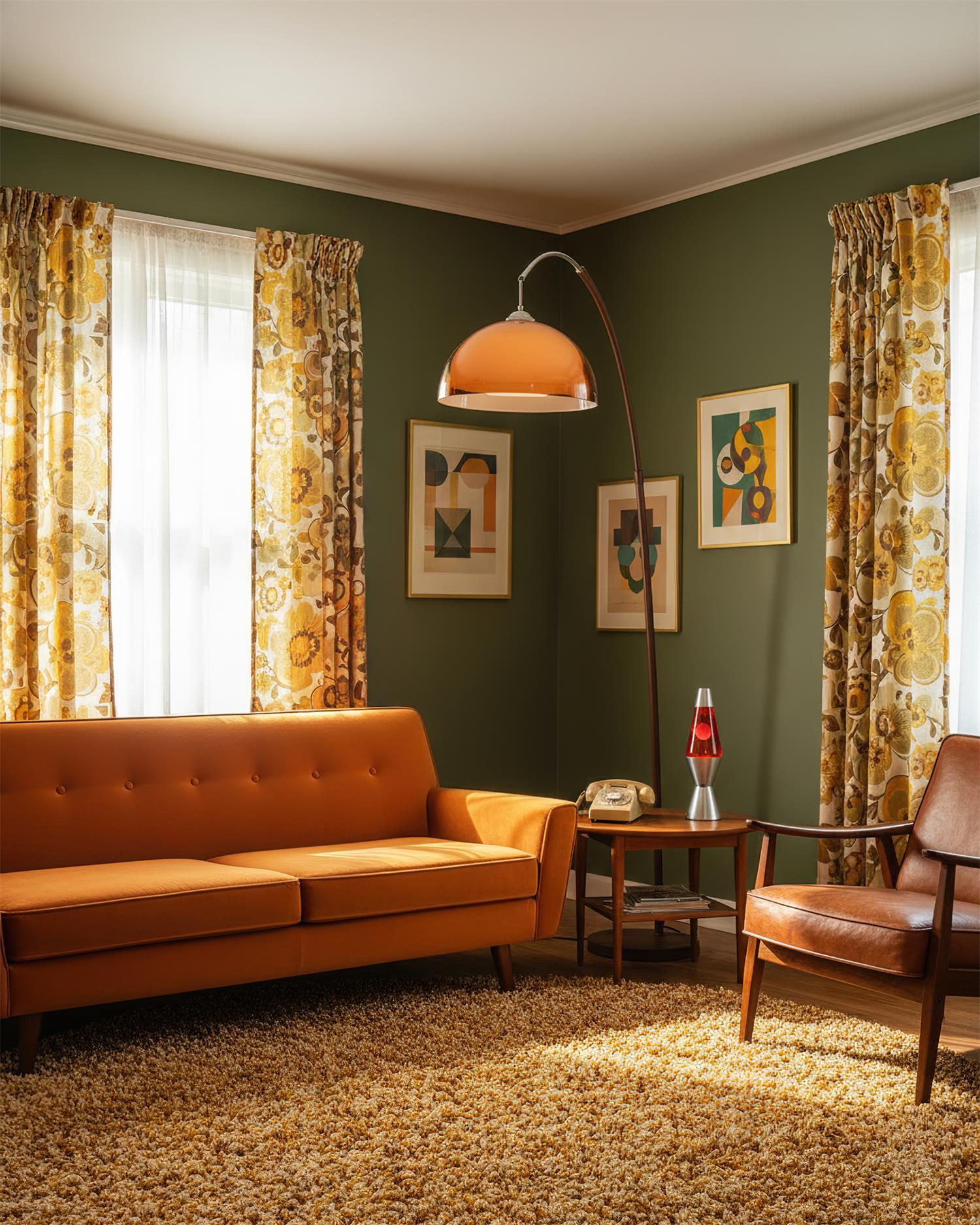 Bogen Stehlampe mit Kuppelschirm