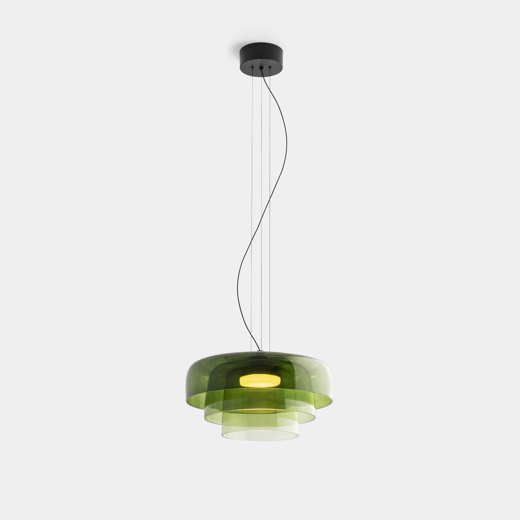 Levels Pendelleuchte mit Glasschirmen