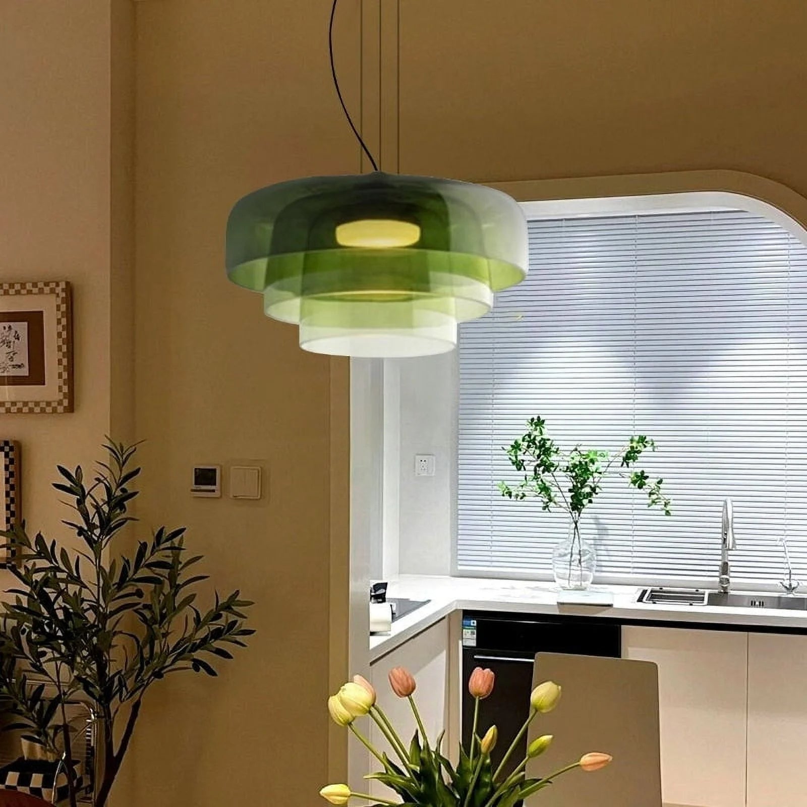 Levels Pendelleuchte mit Glasschirmen