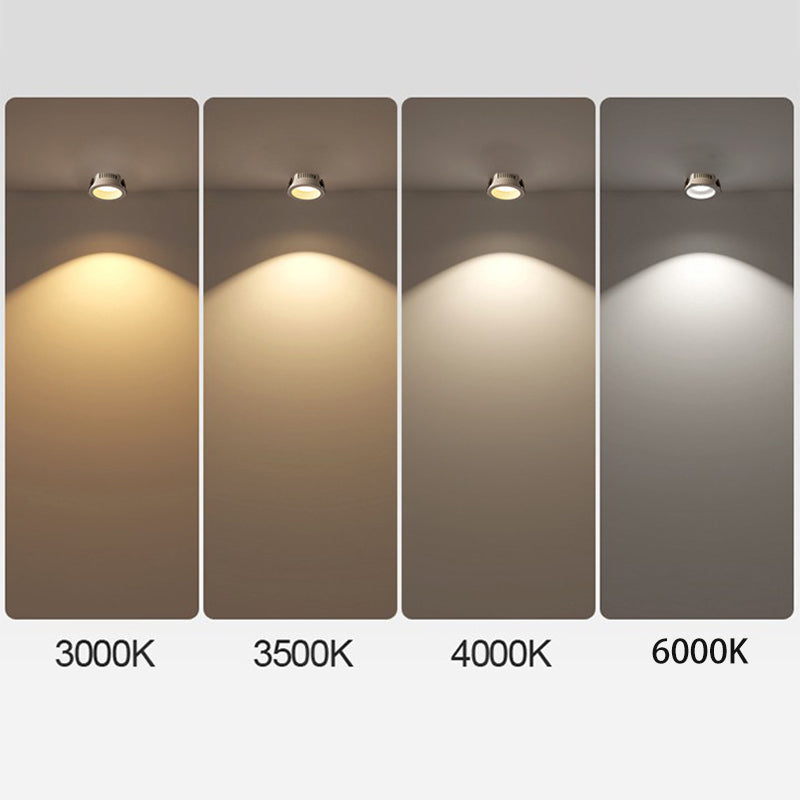 Runde, verstellbare LED-Deckenleuchte mit Spotfunktion