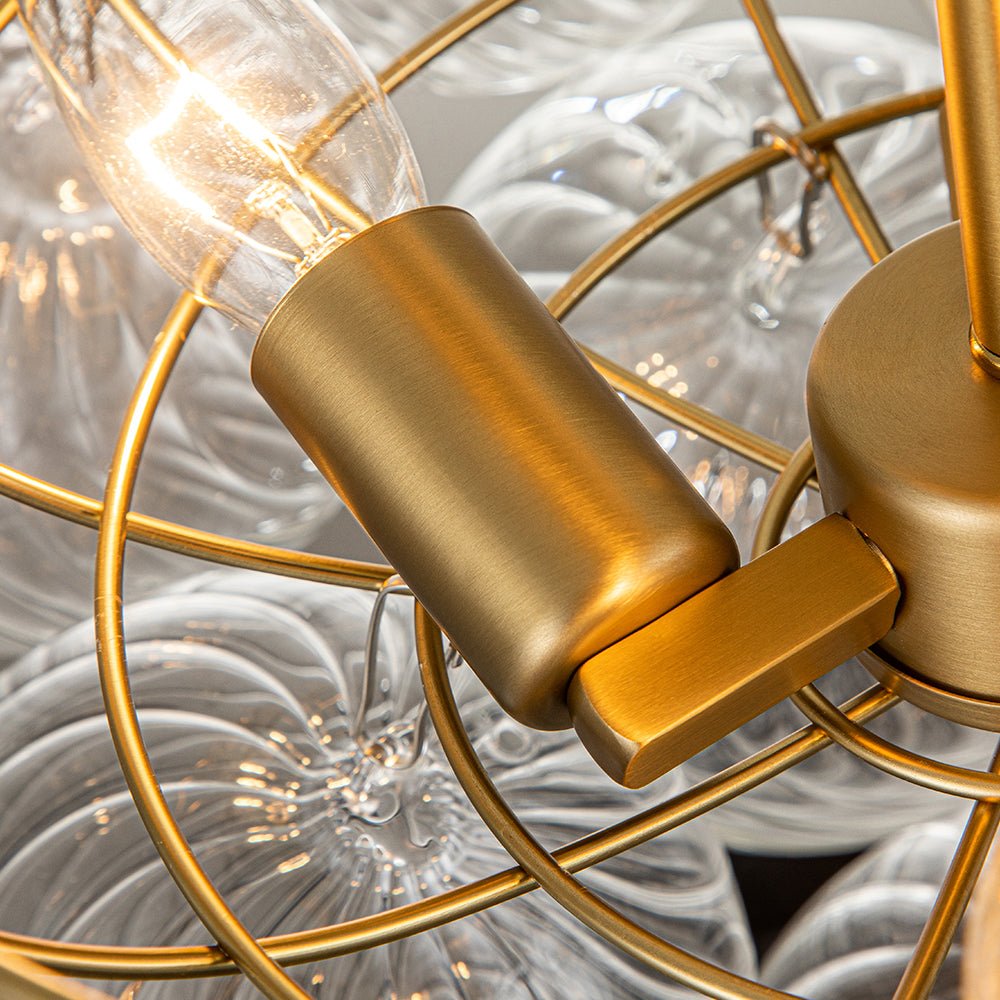 Kronleuchter aus geripptem Glas