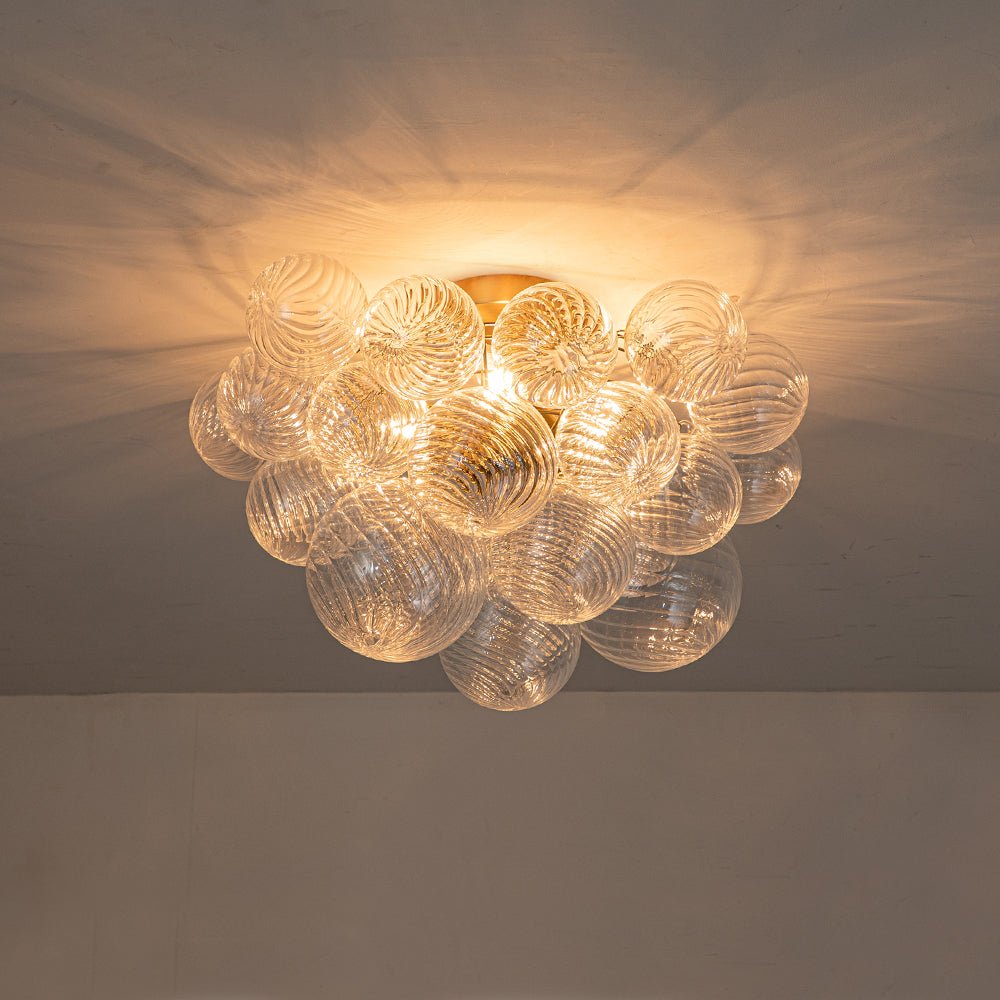 Kronleuchter aus geripptem Glas