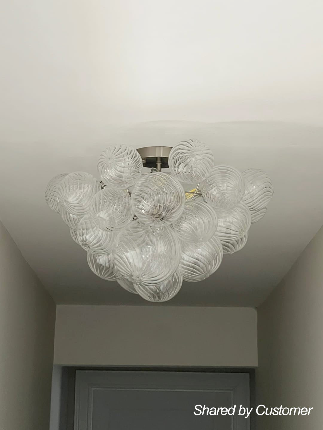 Kronleuchter aus geripptem Glas