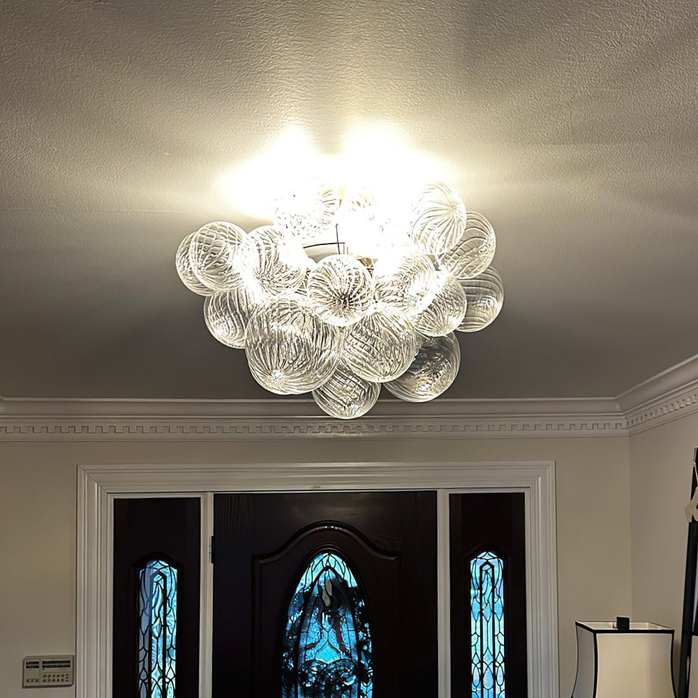 Kronleuchter aus geripptem Glas