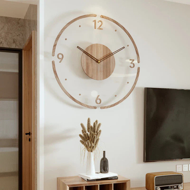 Analoge Wanduhr aus Holz für den Innenbereich