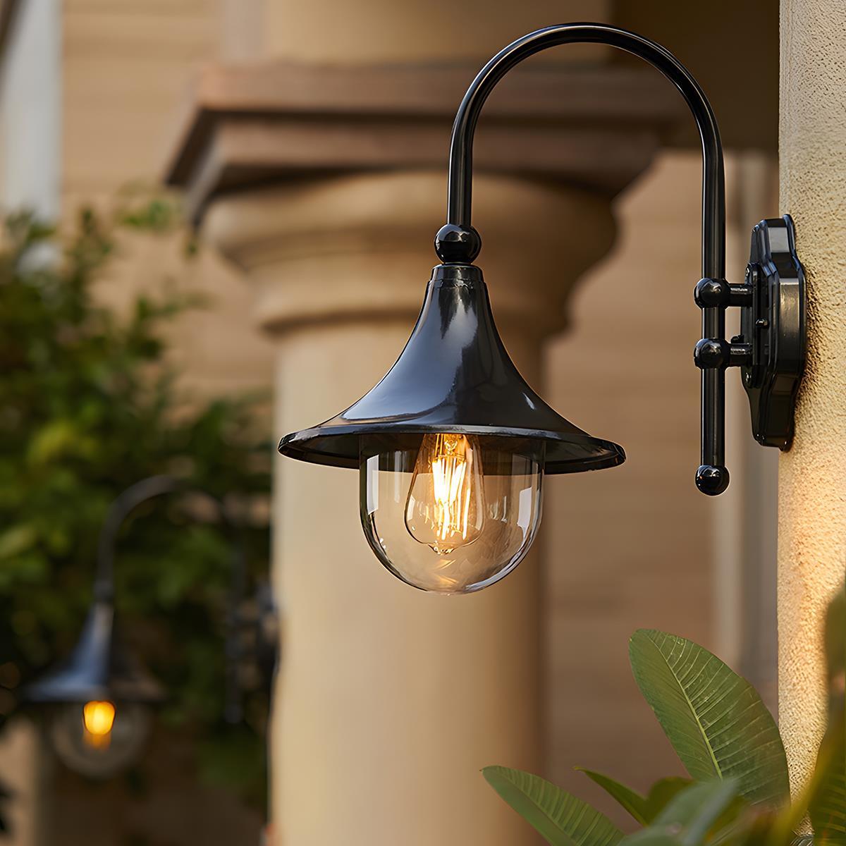 Außenwandleuchte mit Gänsehals LED